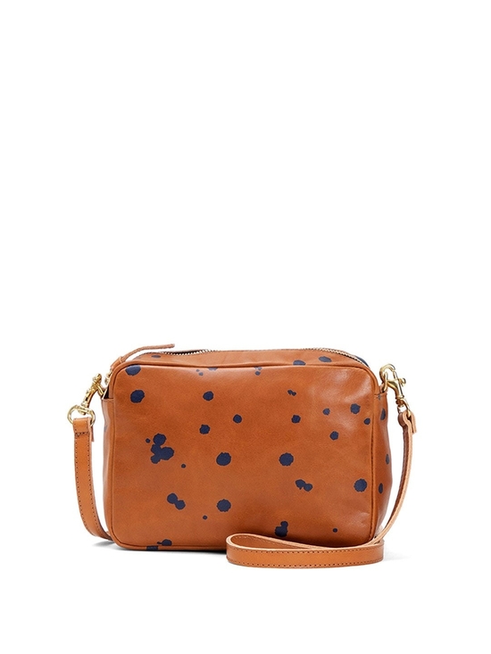 Clare V Midi Crossbody Bag Toffee Navy Splash